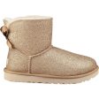 Women s UGG Mini Bailey Bow Sparkle Gold Textile Online