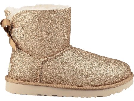 Women s UGG Mini Bailey Bow Sparkle Gold Textile Online