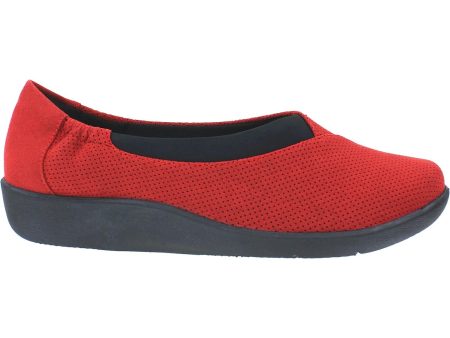 Women s Clarks Cloudsteppers Sillian Jetay Red Perf Textile For Discount