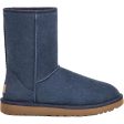 Women s UGG Classic Short II Navy Sheepskin Online Hot Sale