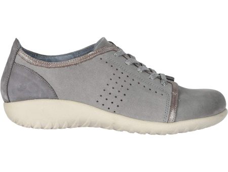 Women s Naot Avena Light Grey Silver Threads Nubuck Leather For Cheap