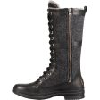 Women s UGG Elvia Black Leather Fabric Cheap