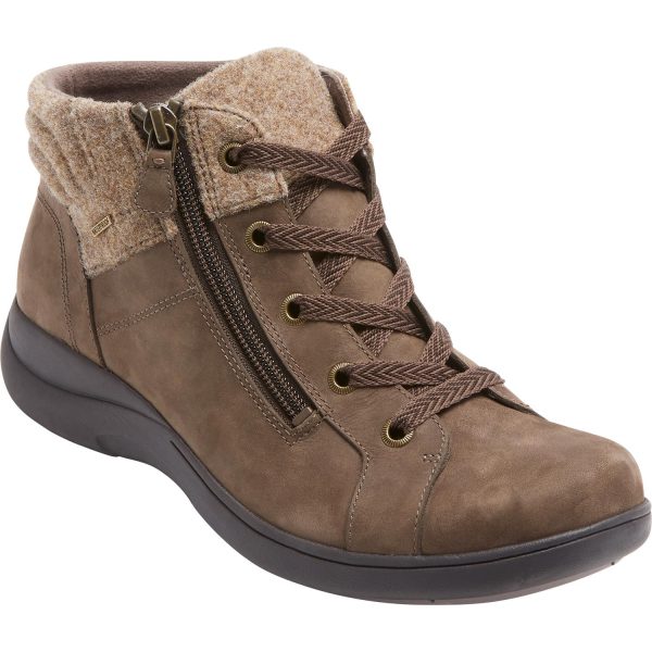 Women s Aravon Rev Stridarc Waterproof Low Boot Brown Nubuck For Sale