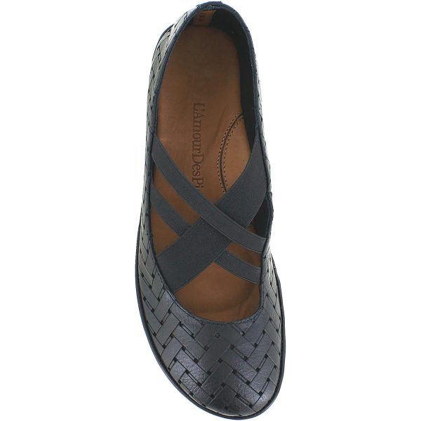 Women s L Amour Des Pieds Chanteau Black Woven Leather For Discount