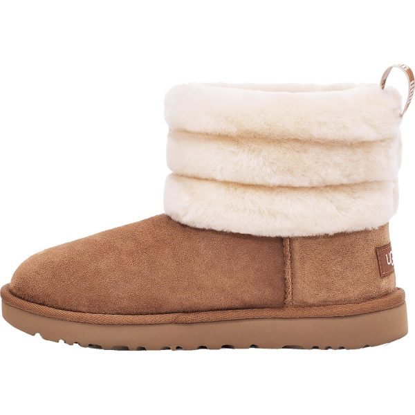 Women s UGG Fluff Mini Quilted Chestnut Sheepskin Fashion