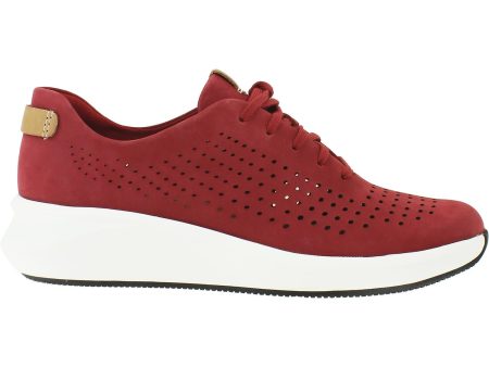 Women s Clarks Un Rio Tie Red Nubuck For Cheap