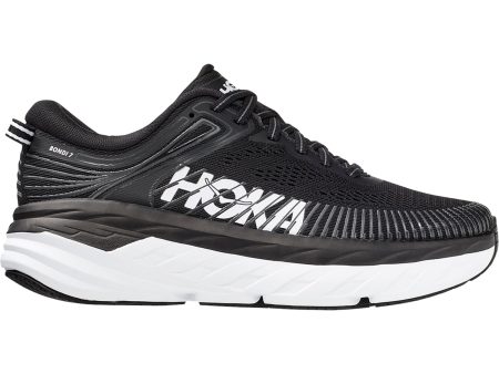 Men s Hoka Bondi 7 Black White Mesh on Sale