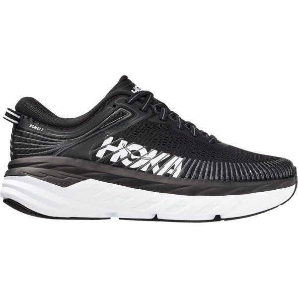 Men s Hoka Bondi 7 Black White Mesh on Sale