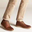 Men s Clarks Vargo Mid Dark Tan Leather Cheap