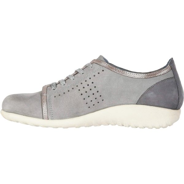 Women s Naot Avena Light Grey Silver Threads Nubuck Leather For Cheap