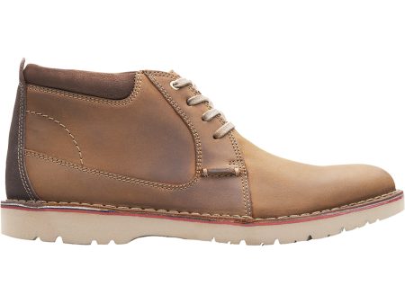 Men s Clarks Vargo Mid Dark Tan Leather Cheap