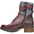 Women s Taos Crave Bordeaux Plaid Leather Fabric Hot on Sale