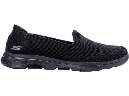 Women s Skechers GOwalk 5 Blessed Black Black Knit Fabric Fashion