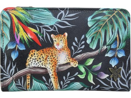 Anuschka Two Fold Small Wallet Jungle Queen Leather Discount