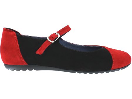 Women s Sabrinas London 41088 Red Black Suede Hot on Sale