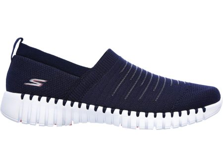 Women s Skechers GOwalk Smart Wise Navy White Knit Fabric Online now