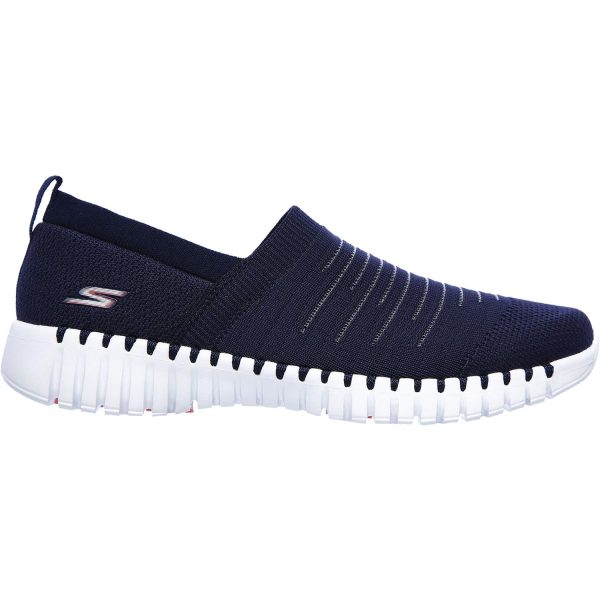 Women s Skechers GOwalk Smart Wise Navy White Knit Fabric Online now