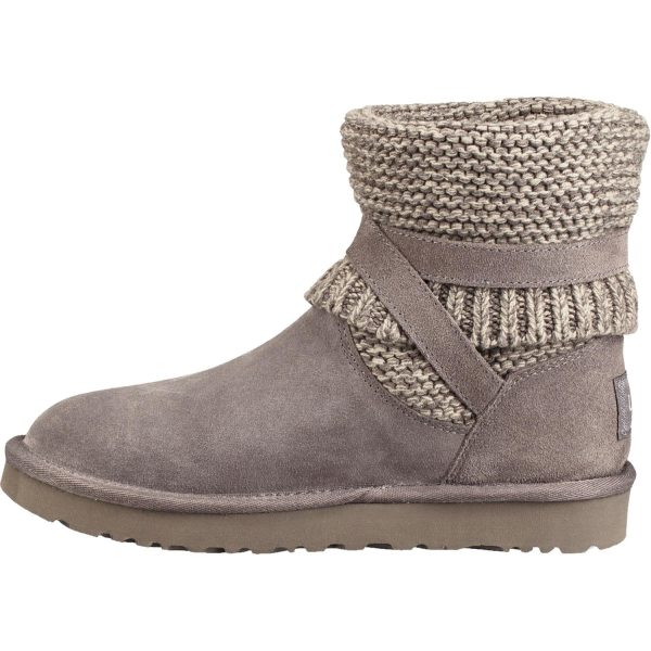 Women s UGG Purl Strap Boot Charcoal Suede For Sale