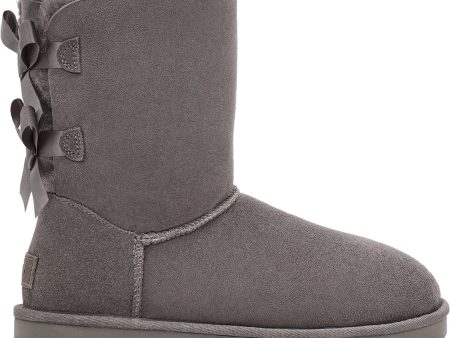 Women s UGG Bailey Bow II #1016225 Grey Sheepskin For Discount