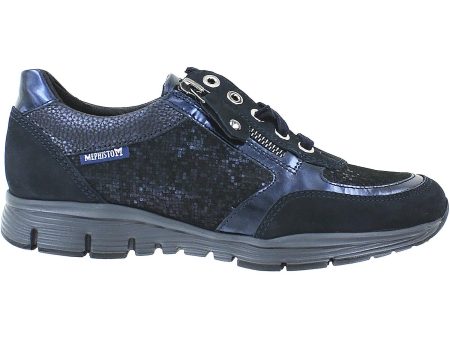 Women s Mephisto Ylona Blue Bucksoft Combi Leather Discount