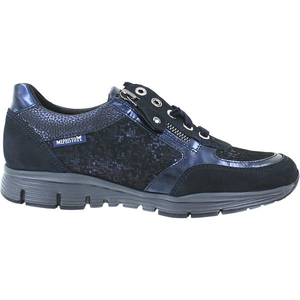 Women s Mephisto Ylona Blue Bucksoft Combi Leather Discount