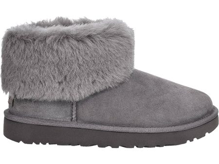 Women s UGG Classic Mini Fluff Charcoal Sheepskin Online