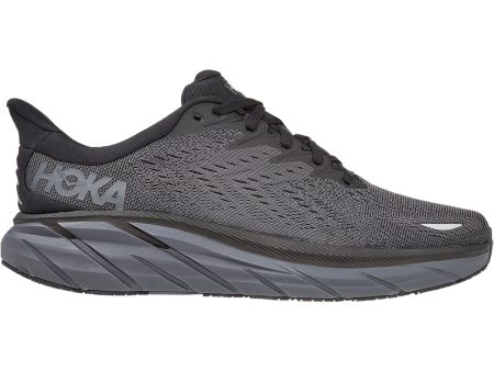 Men s Hoka Clifton 8 Black Black Mesh Cheap