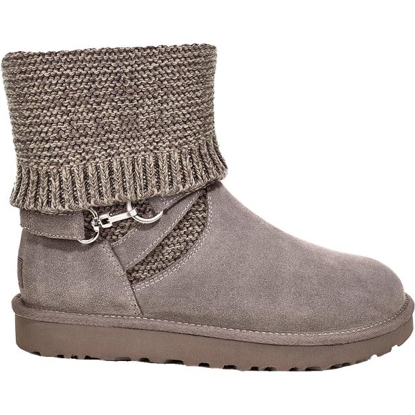 Women s UGG Purl Strap Boot Charcoal Suede For Sale