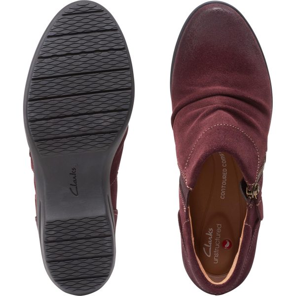 Women s Clarks Rosely Lo Burgundy Suede For Sale