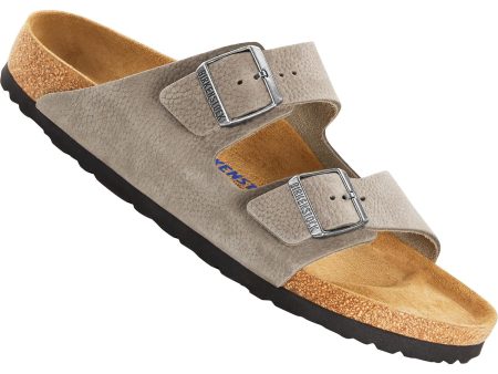 Men s Birkenstock Arizona Soft Footbed Soft Grey Nubuck Hot on Sale