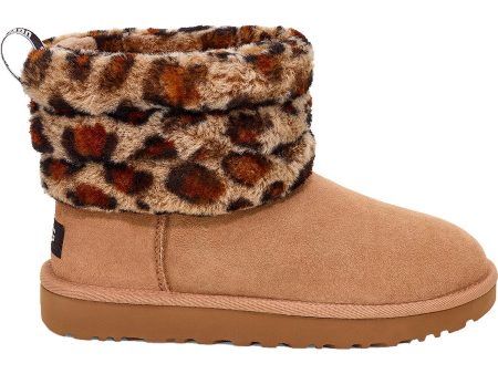 Women s UGG Fluff Mini Quilted Leopard Amphora Sheepskin Cheap