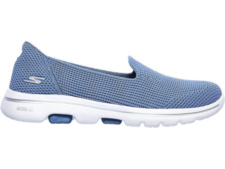 Women s Skechers GOwalk 5 Blessed Blue Knit Fabric Sale