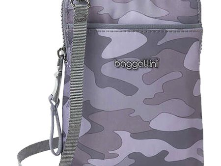 Baggallini Broadway Crossbody Dark Grey Camo Nylon Hot on Sale