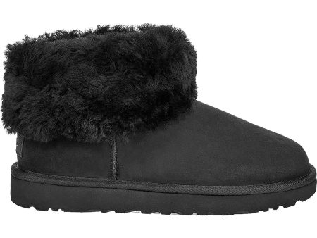 Women s UGG Classic Mini Fluff Black Sheepskin For Cheap