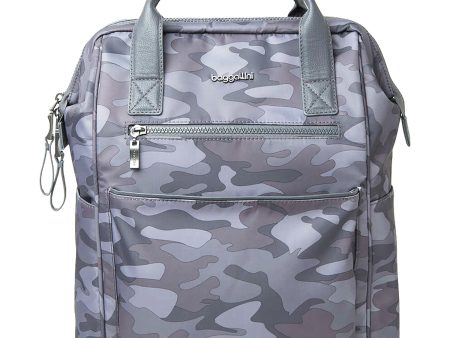 Baggallini Soho Backpack Dark Grey Camo Nylon on Sale