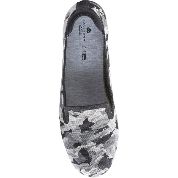 Women s Clarks Cloudsteppers Carly Dream Black Camo Textile Sale