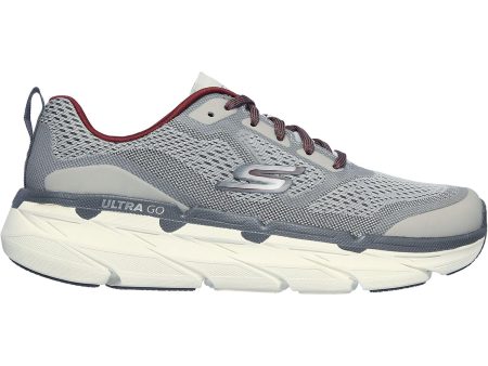 Men s Skechers Max Cushioning Premier Grey Red Mesh Fashion