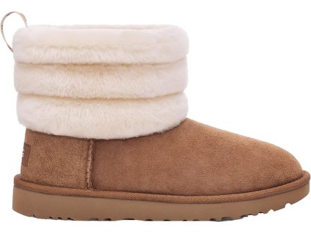 Women s UGG Fluff Mini Quilted Chestnut Sheepskin Fashion