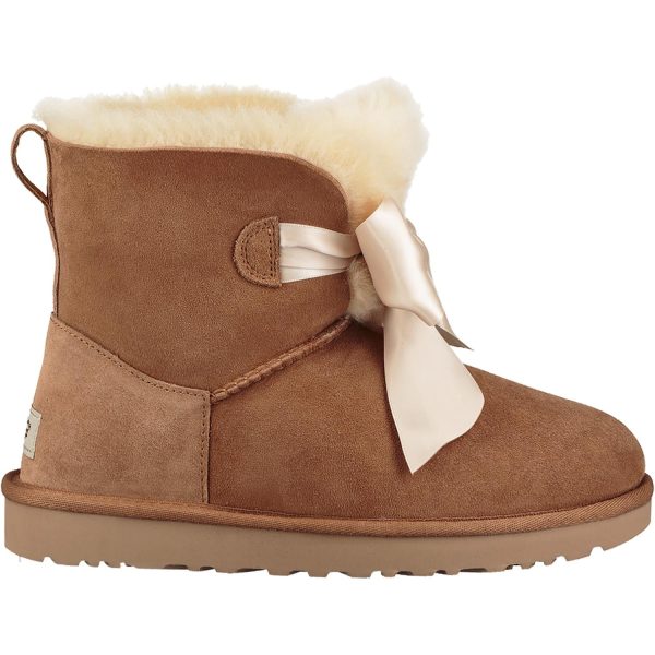 Women s UGG Gita Bow Mini Chestnut Suede Sale