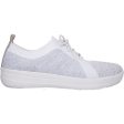 Women s Fit Flop F-Sporty Uberknit Sneakers Metallic Silver White Nylon Online Hot Sale