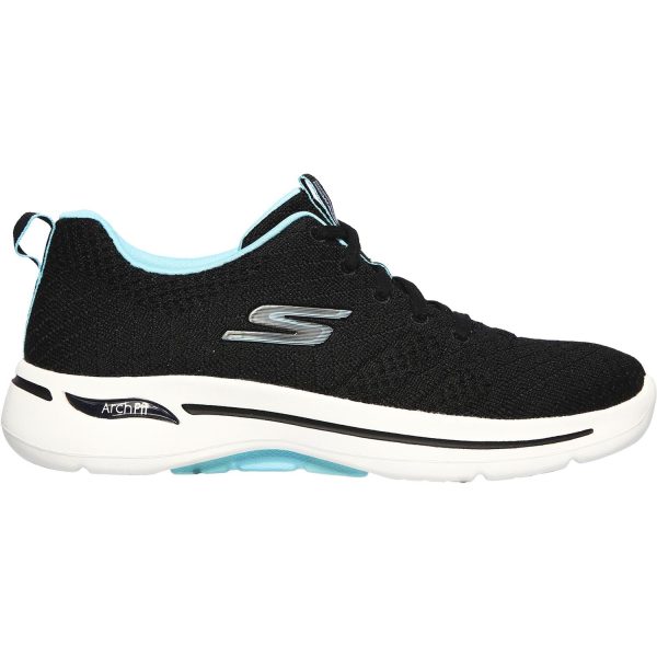 Women s Skechers GOwalk Arch Fit Unify Black Aqua Fabric Cheap