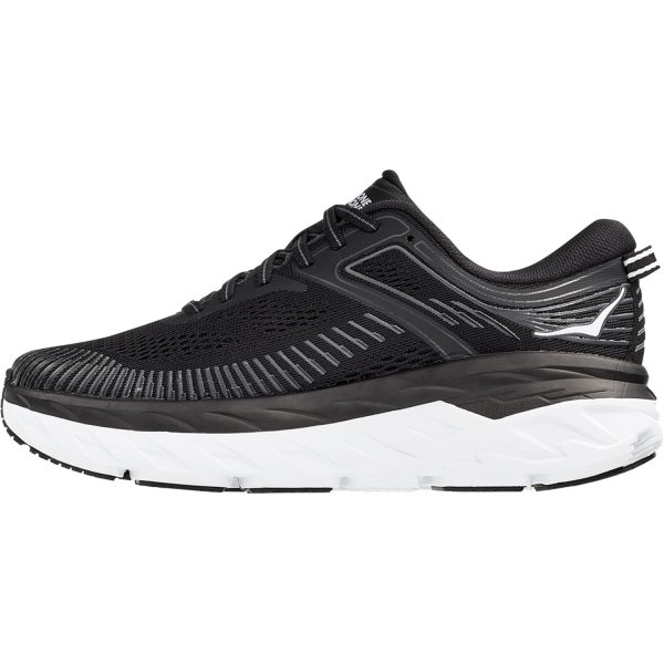 Men s Hoka Bondi 7 Black White Mesh on Sale