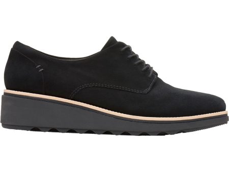 Women s Clarks Sharon Noel Black Nubuck For Cheap