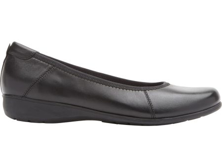 Women s Aravon Abbey Ballet Flat Black Leather Supply