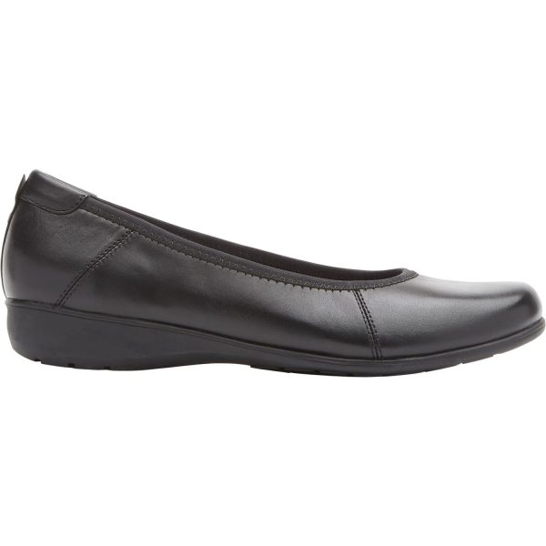 Women s Aravon Abbey Ballet Flat Black Leather Supply