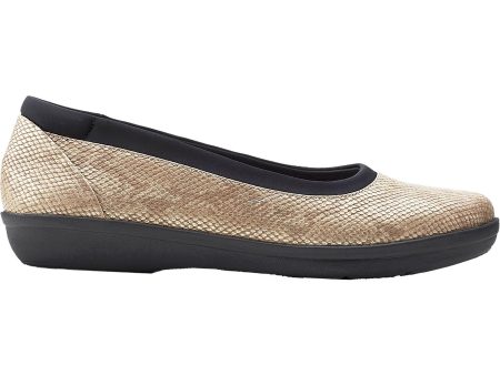 Women s Clarks Cloudsteppers Ayla Low Taupe Snake Print Synthetic Online now