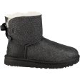 Women s UGG Mini Bailey Bow Sparkle Black Textile Online now