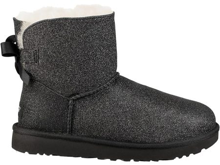 Women s UGG Mini Bailey Bow Sparkle Black Textile Online now