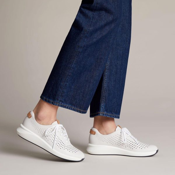 Women s Clarks Un Rio Tie White Leather Supply