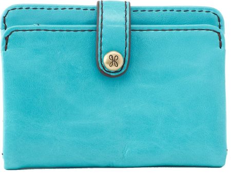 Hobo Gem Card Wallet Aqua Vintage Hide Leather Fashion